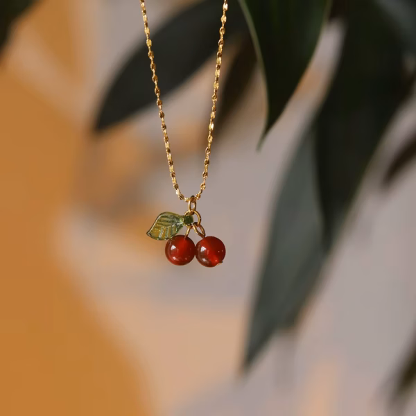 Collar de Cereza Cherry Dorado - Imagen 4